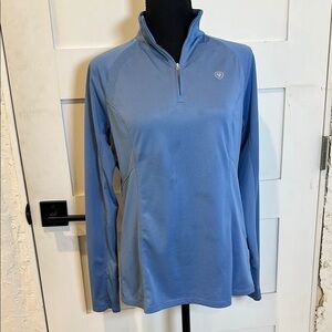 Ariat Light Blue Zip Long Sleeve Medium
